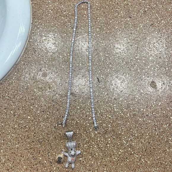 Selling diamond chain with Pillsbury doughboy pendant - Picture 1 of 3